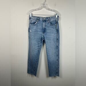 Slvrlake Hero High Waist Raw Hem Slim Straight Leg Jeans In Last Goodbye size 29